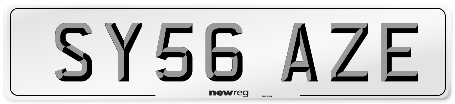 SY56 AZE Number Plate from New Reg